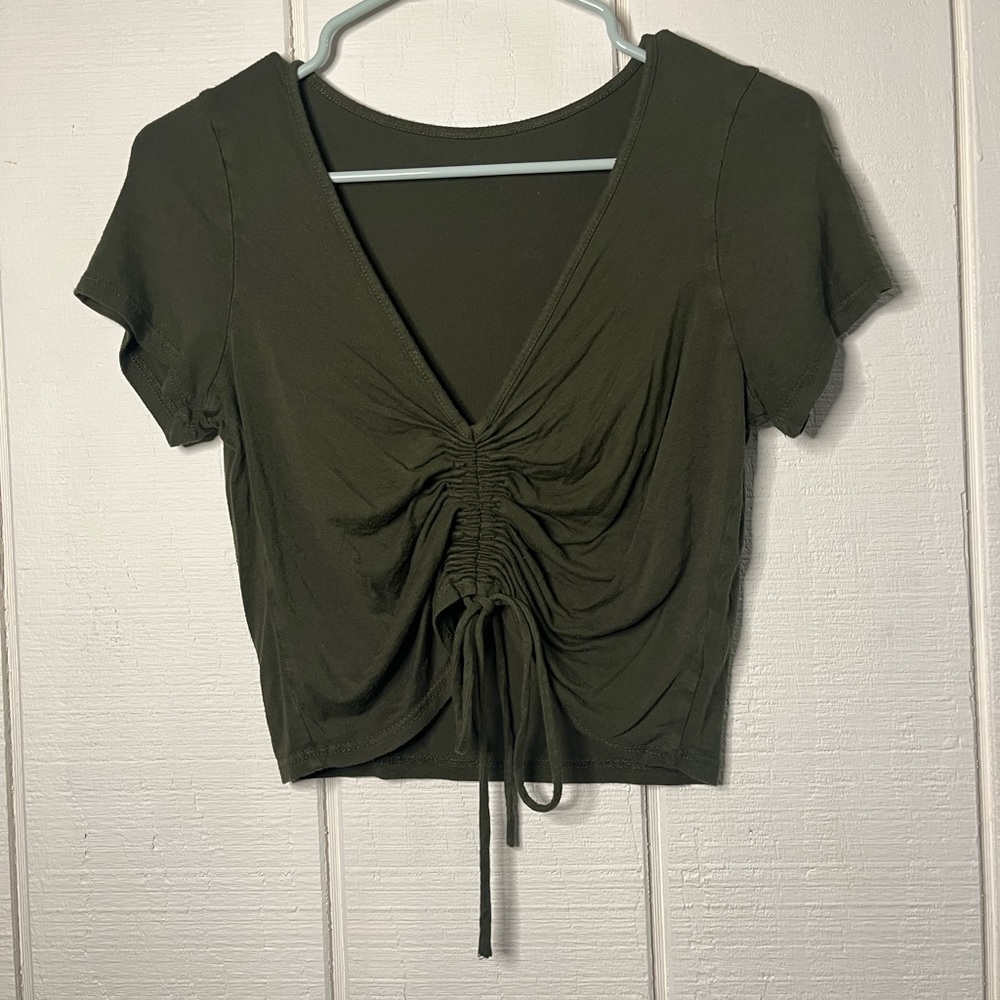 scrunched going out cropped top